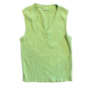 J. Galt green sleeveless ribbed sweater tank top.